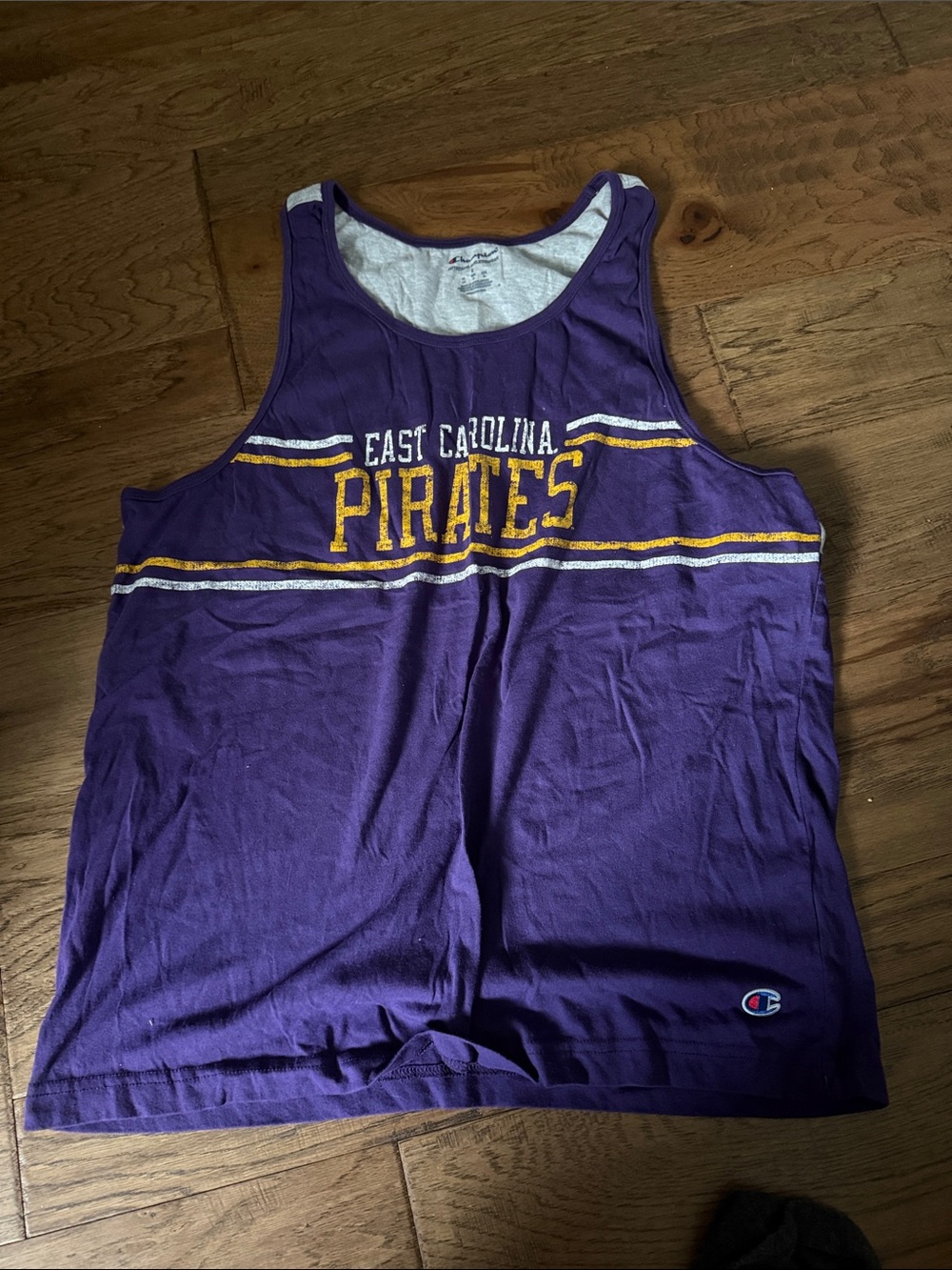 Champion Purple East Carolina Pirates Athletic Tank with Gold & White Accents